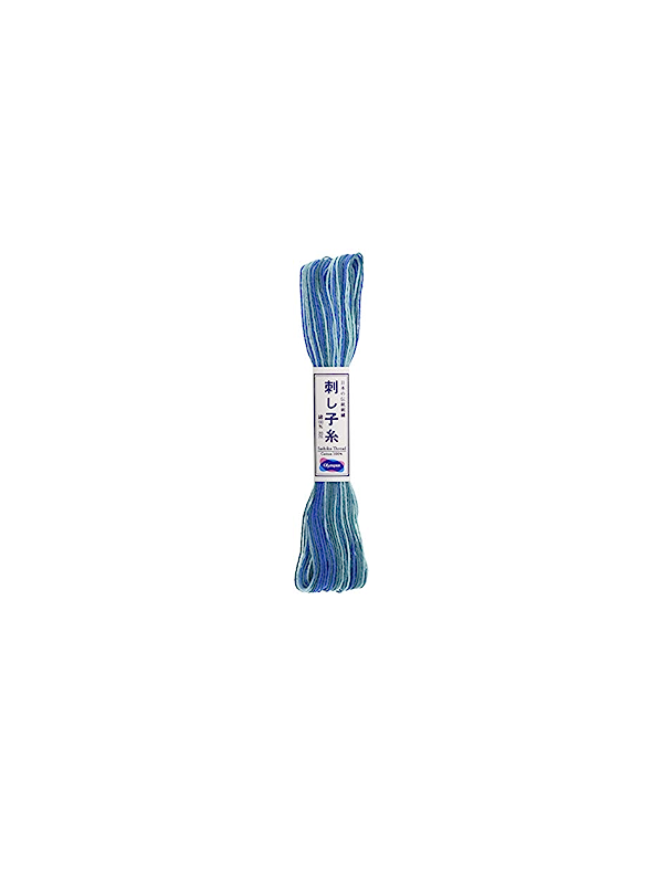 Hilo para Sashiko color azul-esmeralda-turquesa