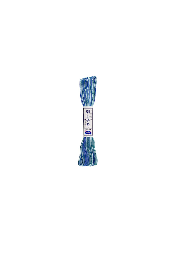 Hilo para Sashiko color azul-esmeralda-turquesa