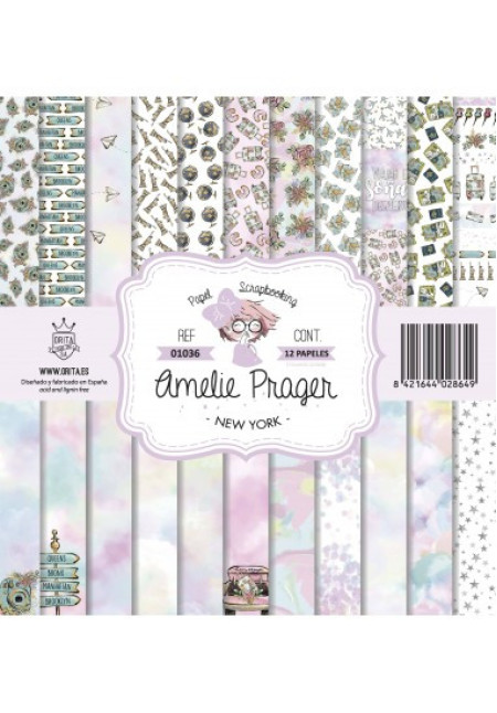 KIT DE PAPEL SCRAPBOOKING NEW YORK (SET 12 PAPELES)