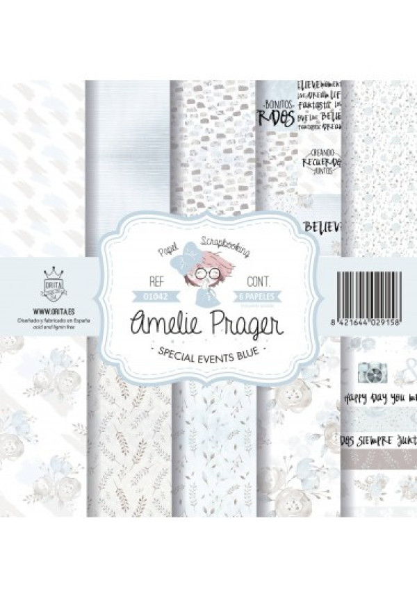 KIT DE PAPEL SCRAPBOOKING SPECIAL EVENTS BLUE (6 PAPELES)