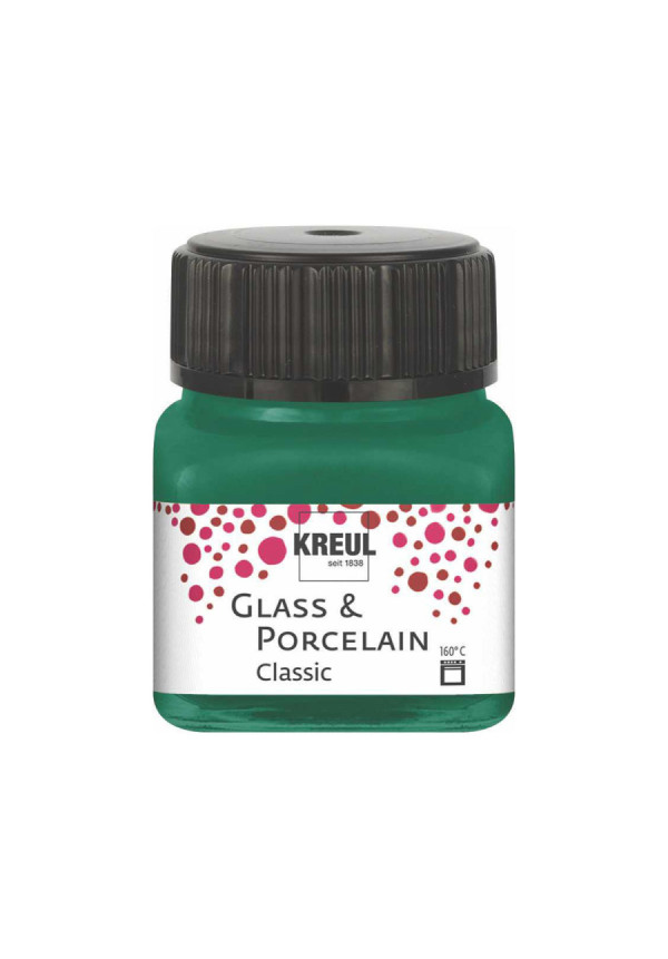 Pintura vidrio y porcelana GLASS&PORCELAIN Classic brillante verde oscuro 20ml.