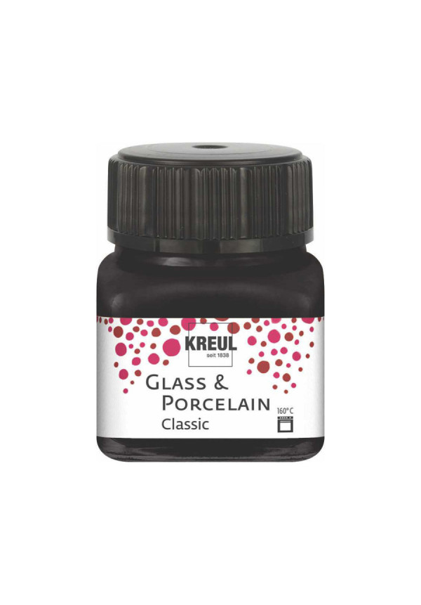 Pintura vidrio y porcelana GLASS&PORCELAIN Classic brillante negro 20ml.