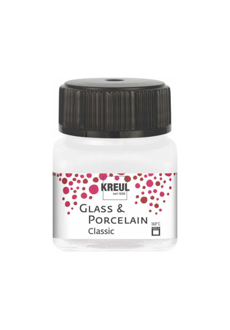 Pintura vidrio y porcelana GLASS&PORCELAIN Classic metálico blanco perlado 20ml.