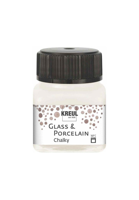 Pintura vidrio y porcelana GLASS & PORCELAIN Chalky mate Blanco algodón 20ml.