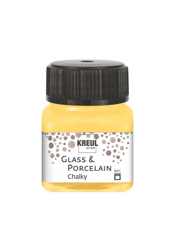 Pintura vidrio y porcelana GLASS & PORCELAIN Chalky mate Amarillo safran 20ml.