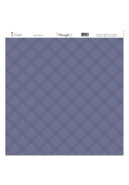 Hule Navy 12"x12" Picnic