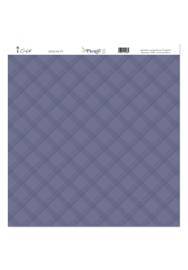 Hule Navy 12"x12" Picnic