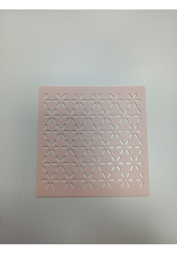 Plantilla sashiko 3d Flor rosa pastel