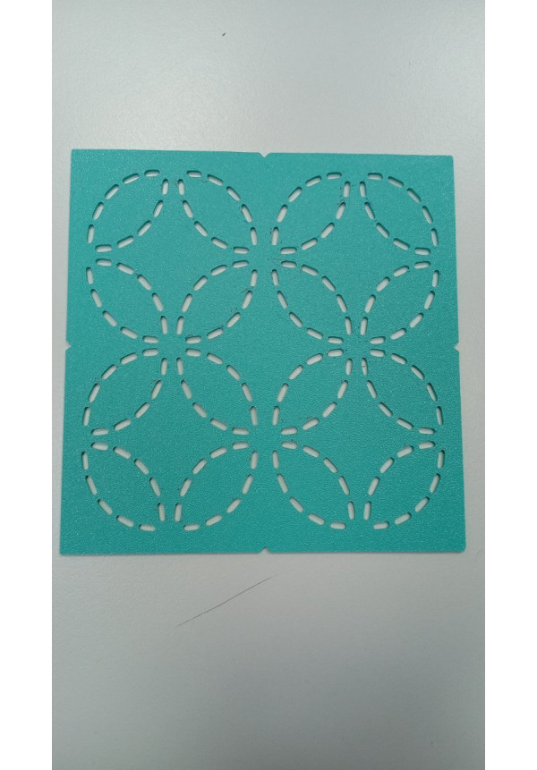 Plantilla sashiko 3d Hoja azul turquesa