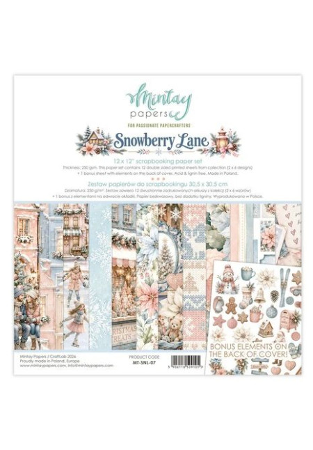 Juego de papeles para scrapbooking Snowberry Lane de 12x12 pulgadas Juego de papeles para scrapbooking Snowberry Lane de 12x12 pulgadas